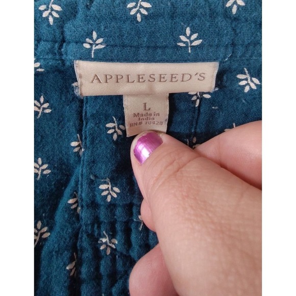 Appleseed's Womens Tunic Black Dark Green Plaid Ruffle Collar Holiday L Country - Picture 8 of 12